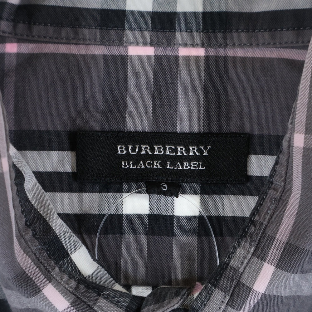 BURBERRY BLUE LABEL(バーバリーブルーレーベル) ホースロゴ チェック 半袖シャツ パープル