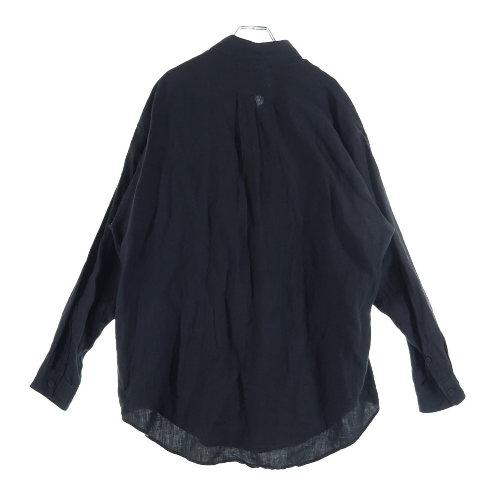 NO BRAND(ノーブランド) SEMOH セモー Front Logo Shirts フロントロゴプリント 長袖シャツ ブラック