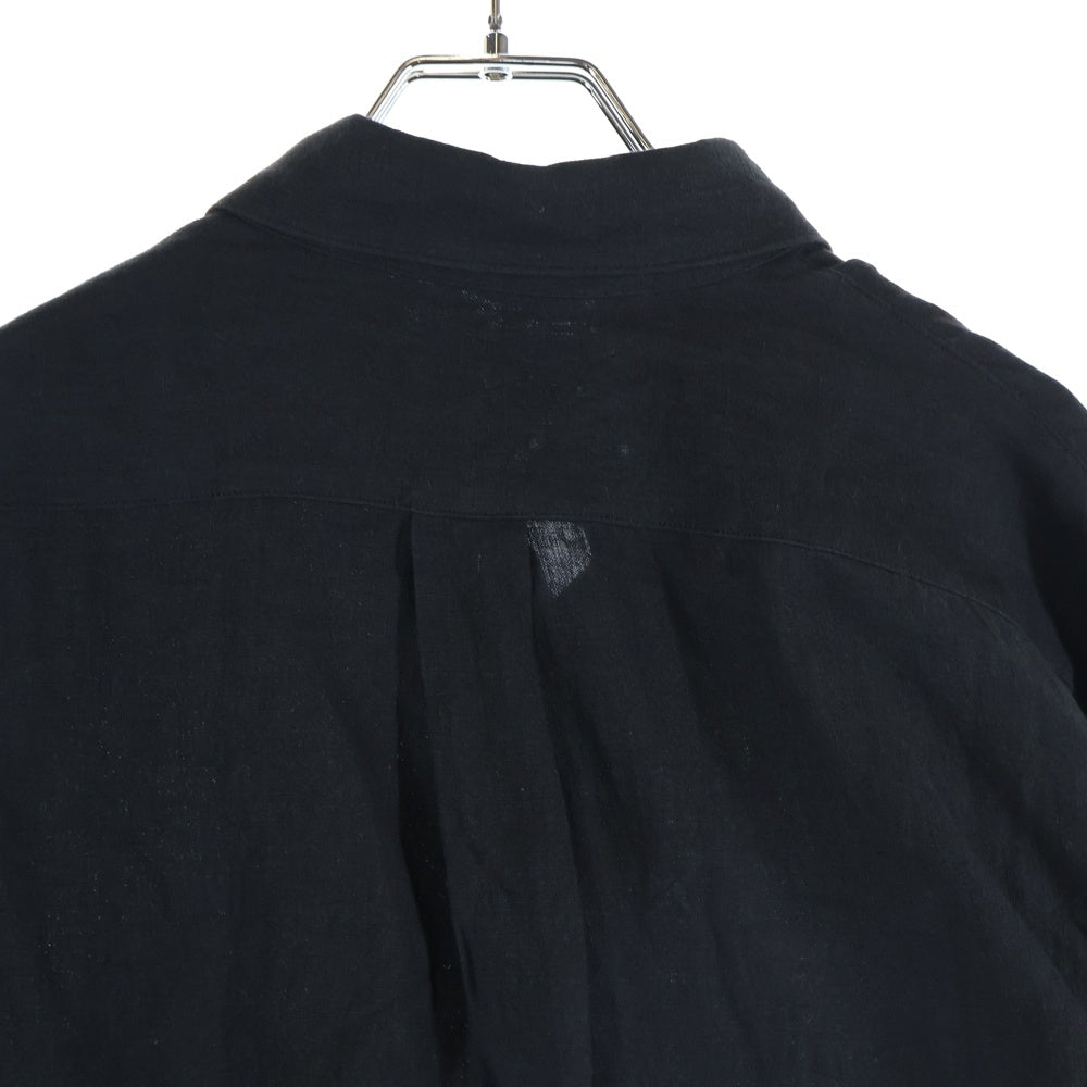 NO BRAND(ノーブランド) SEMOH セモー Front Logo Shirts フロントロゴプリント 長袖シャツ ブラック