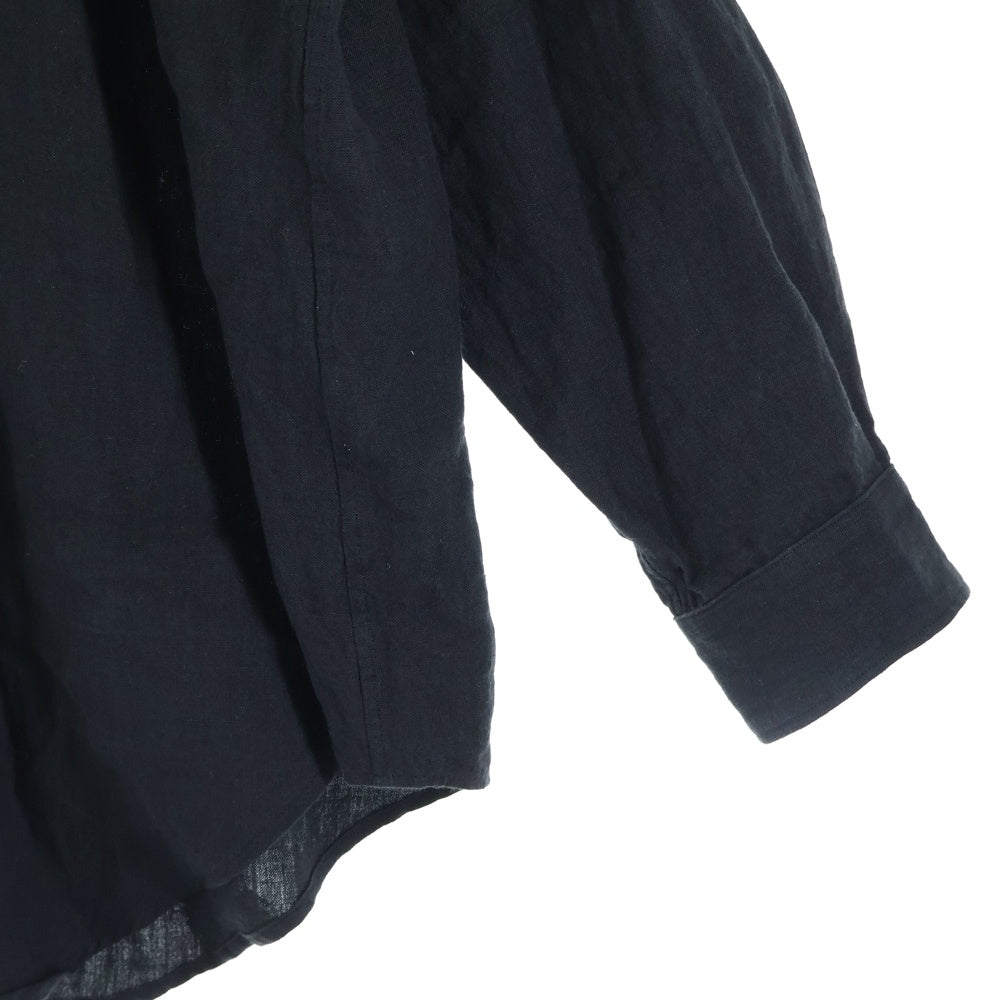 NO BRAND(ノーブランド) SEMOH セモー Front Logo Shirts フロントロゴプリント 長袖シャツ ブラック