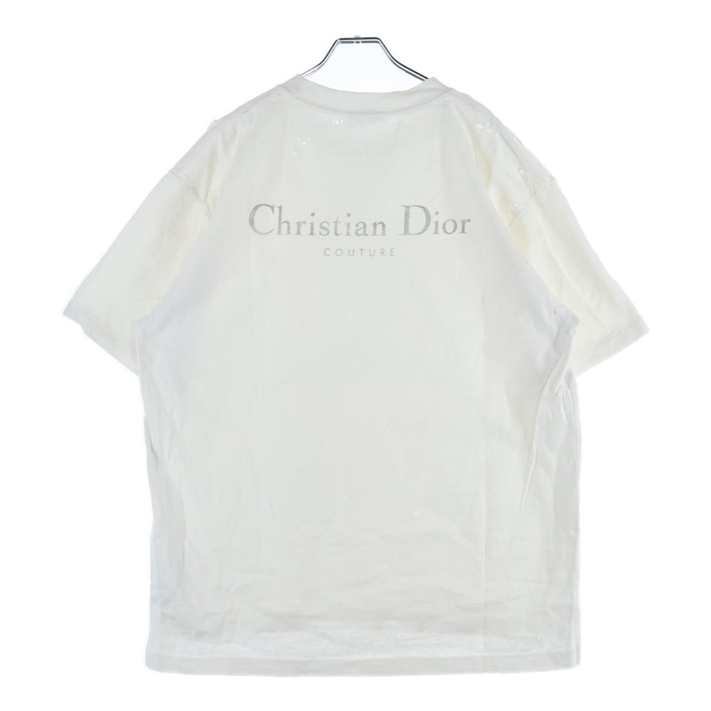 DIOR(ディオール) 23AW ダメージ加工リラックスフィット 半袖Tシャツ ホワイト 343J636A0849