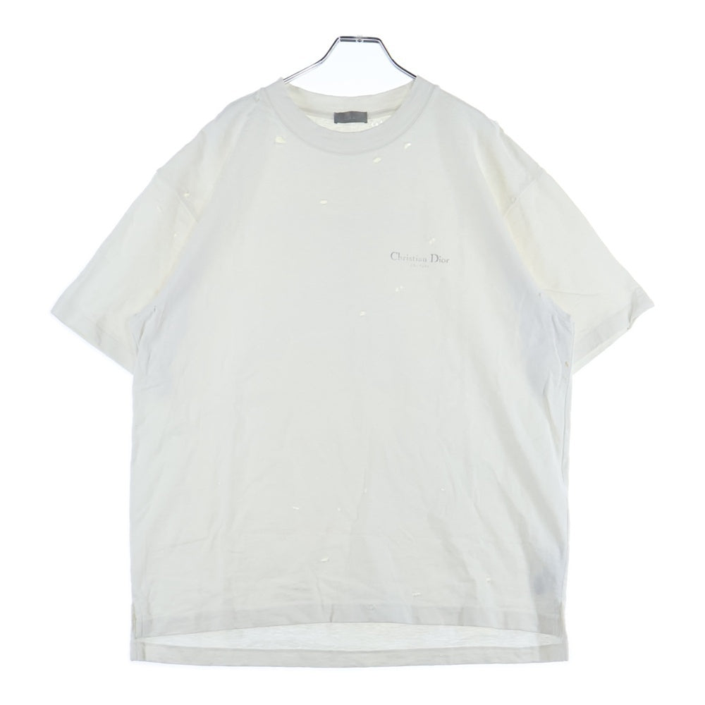 DIOR(ディオール) 23AW ダメージ加工リラックスフィット 半袖Tシャツ ホワイト 343J636A0849