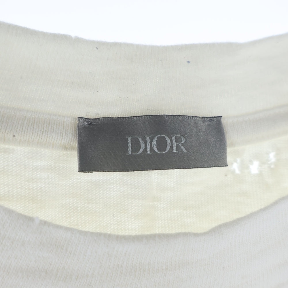DIOR(ディオール) 23AW ダメージ加工リラックスフィット 半袖Tシャツ ホワイト 343J636A0849