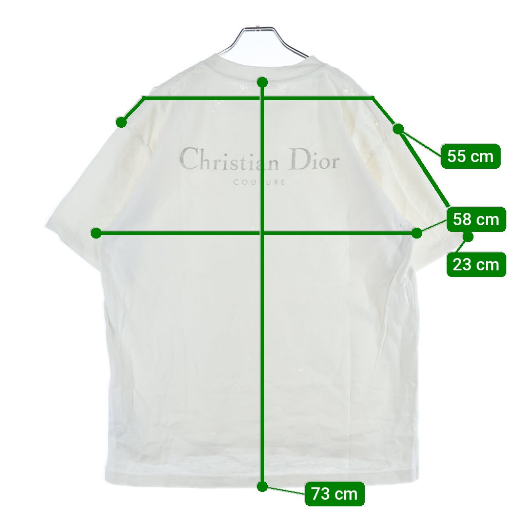 DIOR(ディオール) 23AW ダメージ加工リラックスフィット 半袖Tシャツ ホワイト 343J636A0849