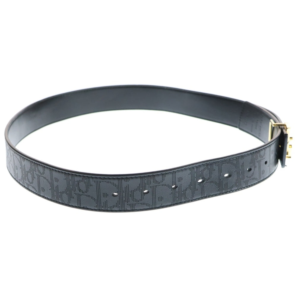 DIOR(ディオール) CD ICON BELT 40MM ロゴアイコンレザーベルト ブラック