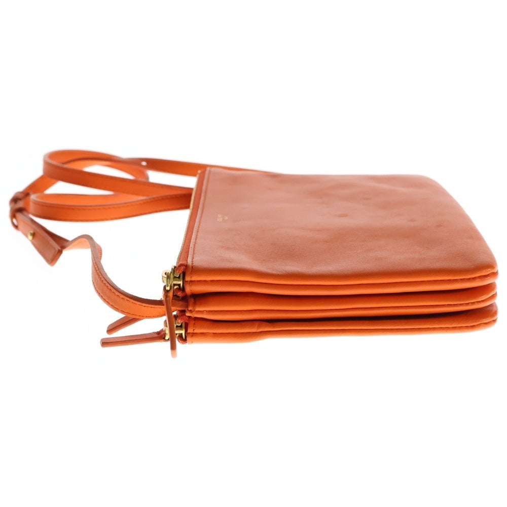 CELINE セリーヌ トリオ レザーショルダーバッグ オレンジ 165113ETA.20BQ CELINE(セリーヌ) トリオ レザーショルダーバッグ オレンジ 165113ETA
