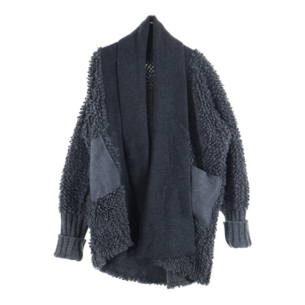 DIESEL(ディーゼル) ショールカラー ボアフリースカーディガン グレー