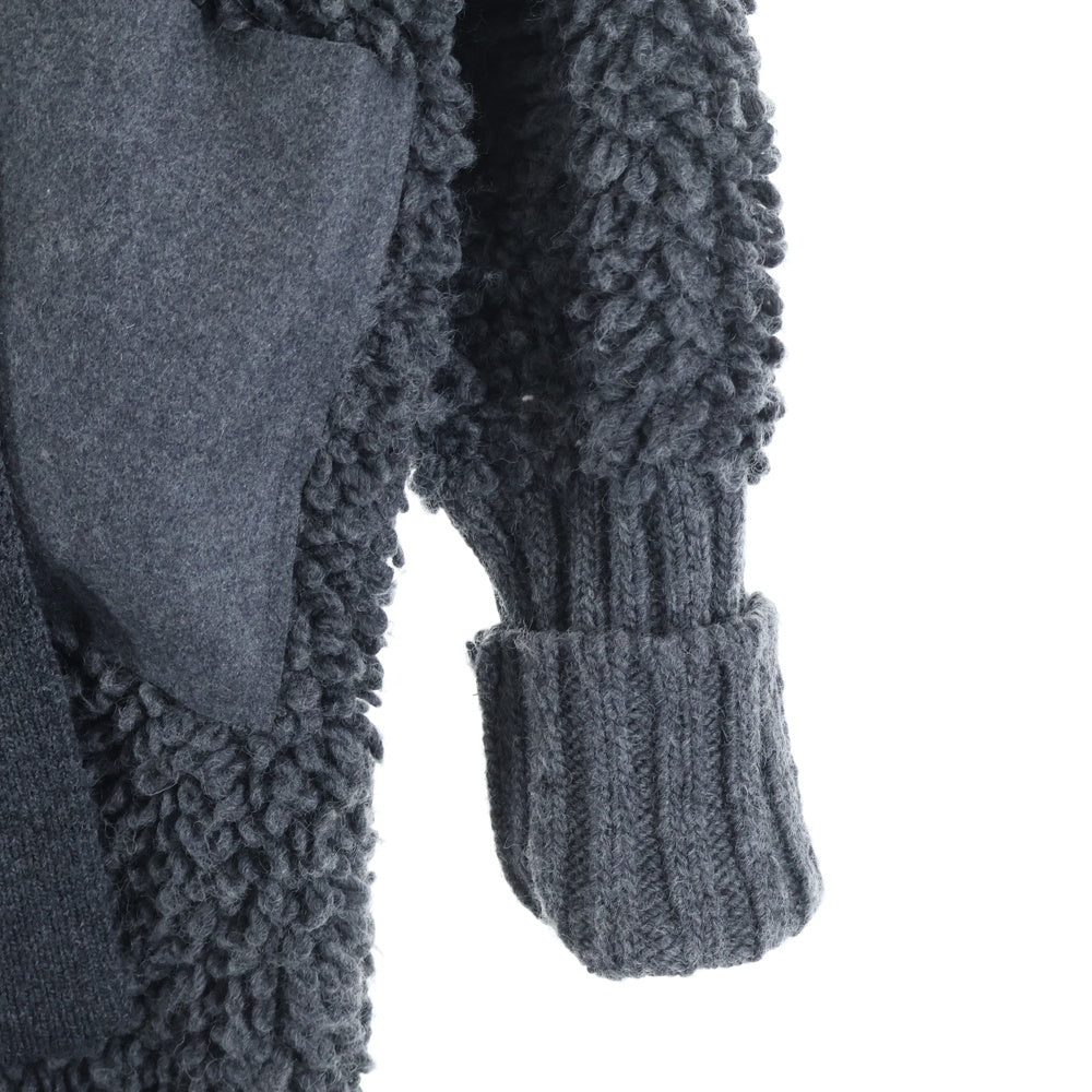 DIESEL(ディーゼル) ショールカラー ボアフリースカーディガン グレー