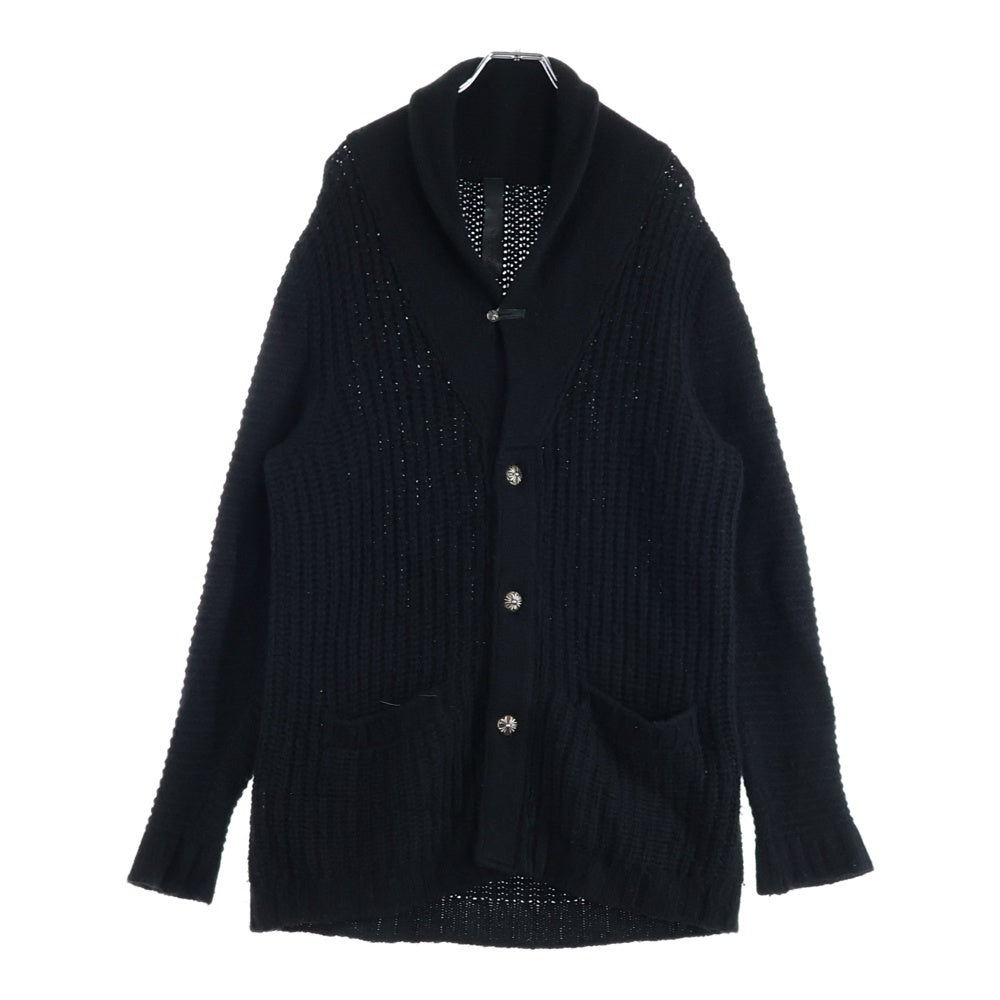 CHROME HEARTS(クロムハーツ) CASHMERE CARDIGAN クロスボールボタン ショールカラー カシミヤニットカーディガン ブラック