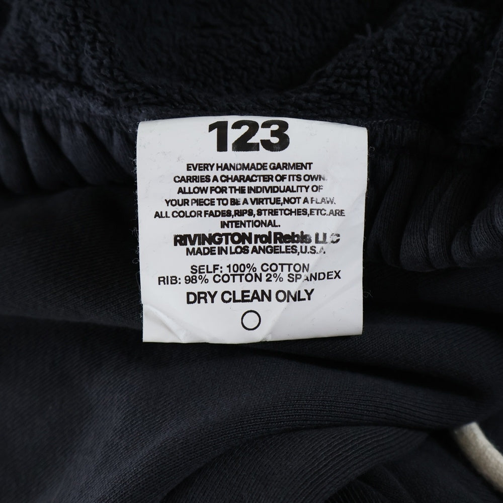 RRR123 RIVINGTON roi Rebis(リヴィントンロイレビス) 24AW INRI SWEATS スタッズ装飾 フェード加工 スウェットパンツ グレー