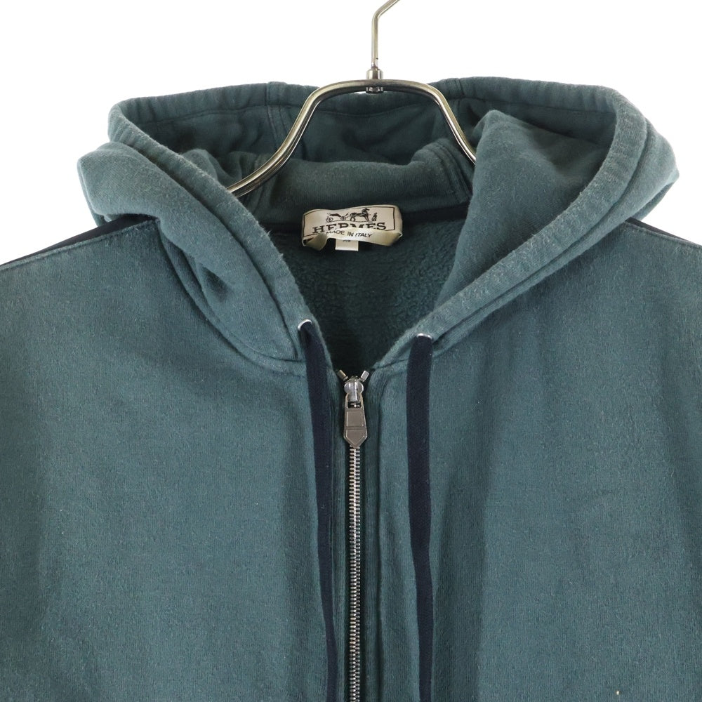 HERMES(エルメス) コットン スウェット ジップアップ パーカー グリーン