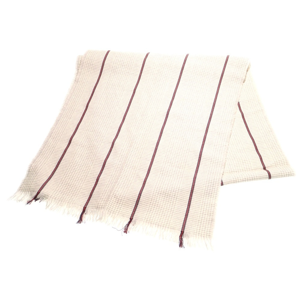 GUCCI(グッチ) ストライプ ウールマフラー グレー レディース