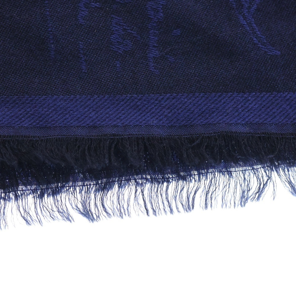 Berluti(ベルルッティ) カリグラフィ スクリット カシミア混 ストール スカーフ ブルー レディース