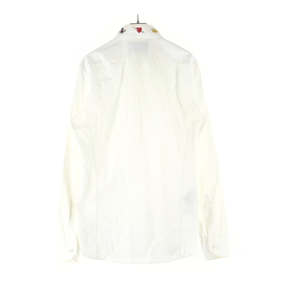 GUCCI(グッチ) 19AW シンボルズ ネック スネーク刺繍 長袖シャツ ホワイト 523500 Z341L
