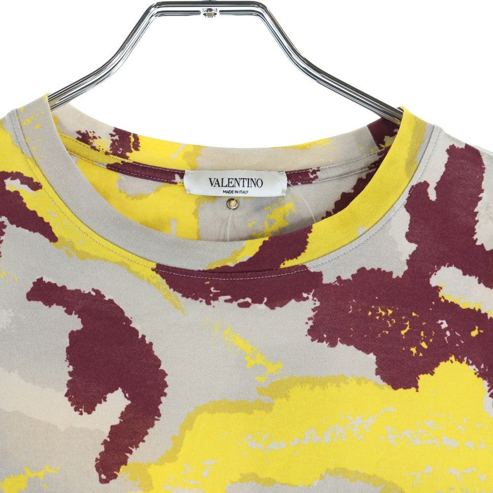 VALENTINO(ヴァレンティノ) CAMO カモフラ柄 半袖Tシャツ カットソー イエロー/グレー RV2MG00SPBB