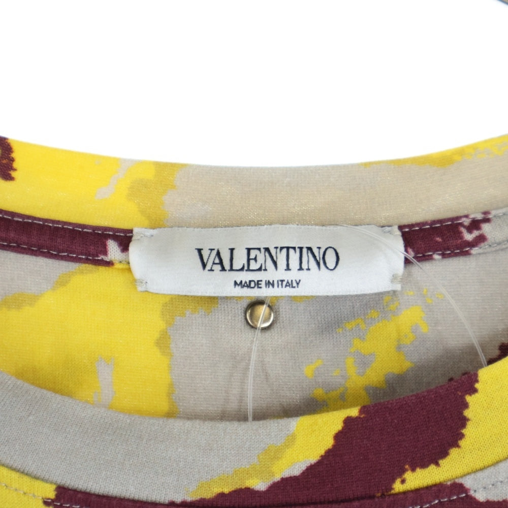 VALENTINO(ヴァレンティノ) CAMO カモフラ柄 半袖Tシャツ カットソー イエロー/グレー RV2MG00SPBB