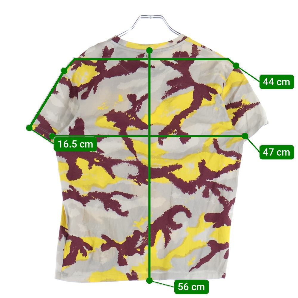 VALENTINO(ヴァレンティノ) CAMO カモフラ柄 半袖Tシャツ カットソー イエロー/グレー RV2MG00SPBB