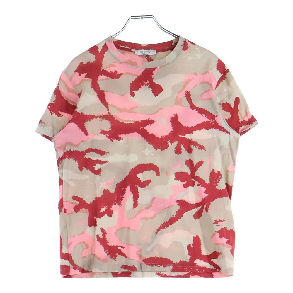 VALENTINO(ヴァレンティノ) CAMO カモフラ柄 半袖Tシャツ カットソー レッド/グレー RV2MG00SPBB