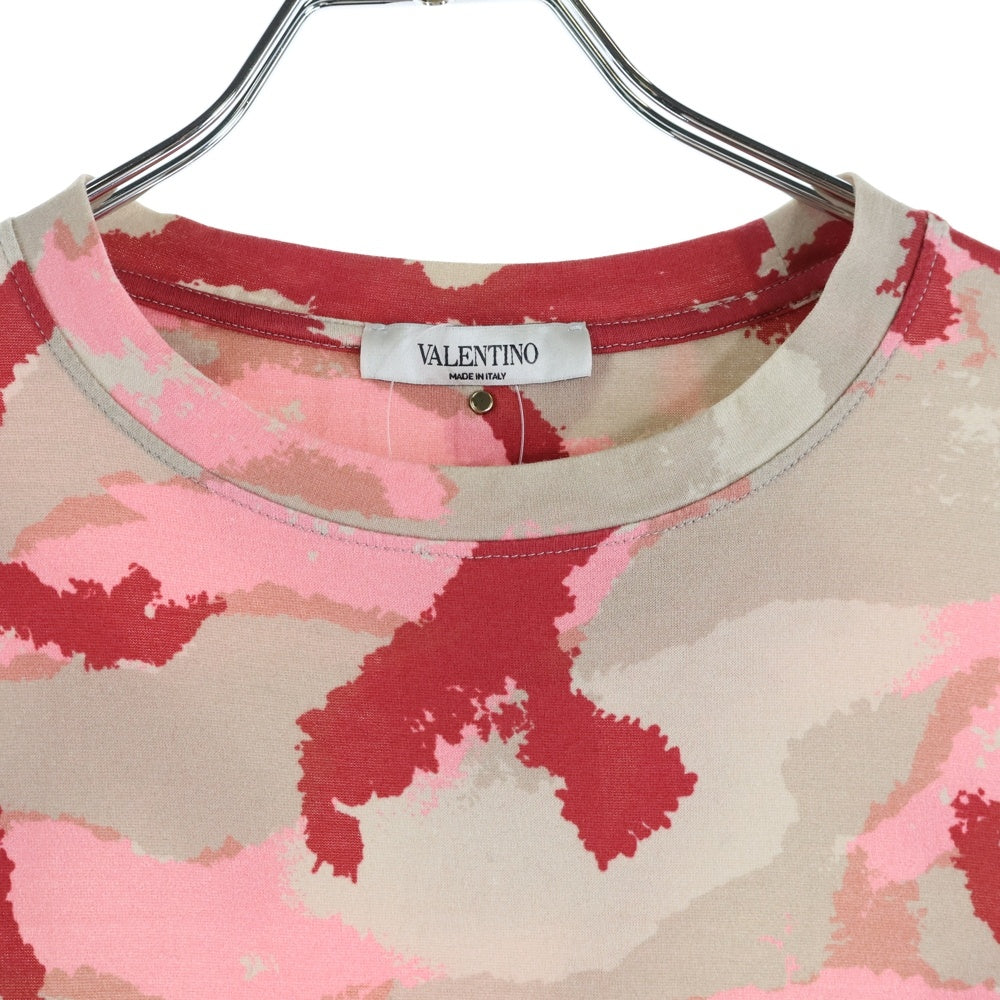 VALENTINO(ヴァレンティノ) CAMO カモフラ柄 半袖Tシャツ カットソー レッド/グレー RV2MG00SPBB