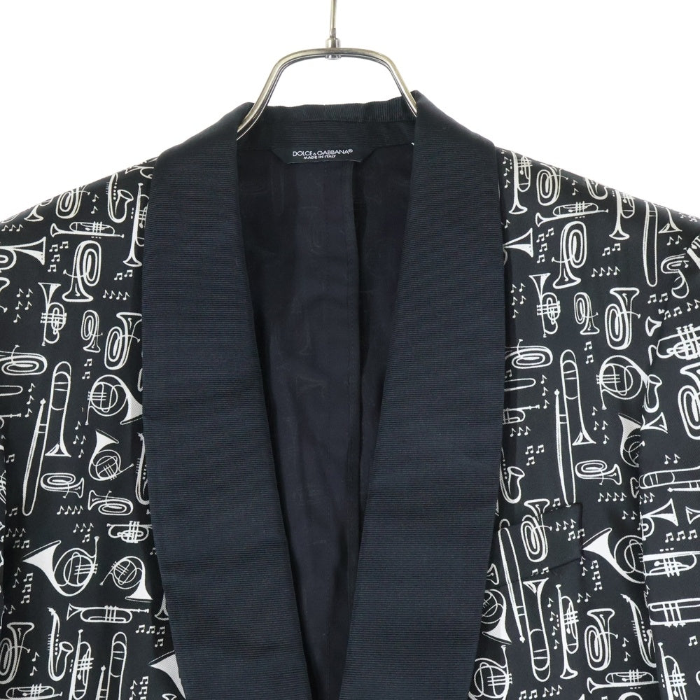 DOLCE & GABBANA(ドルチェアンドガッバーナ) 17SS TAILORED JACKET シルク テーラードジャケット ブラック G2KB3T