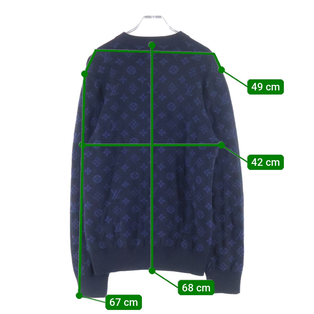 LOUIS VUITTON(ルイヴィトン) 19AW モノグラム クルーネックニットセーター ブラック HGN41W1XW