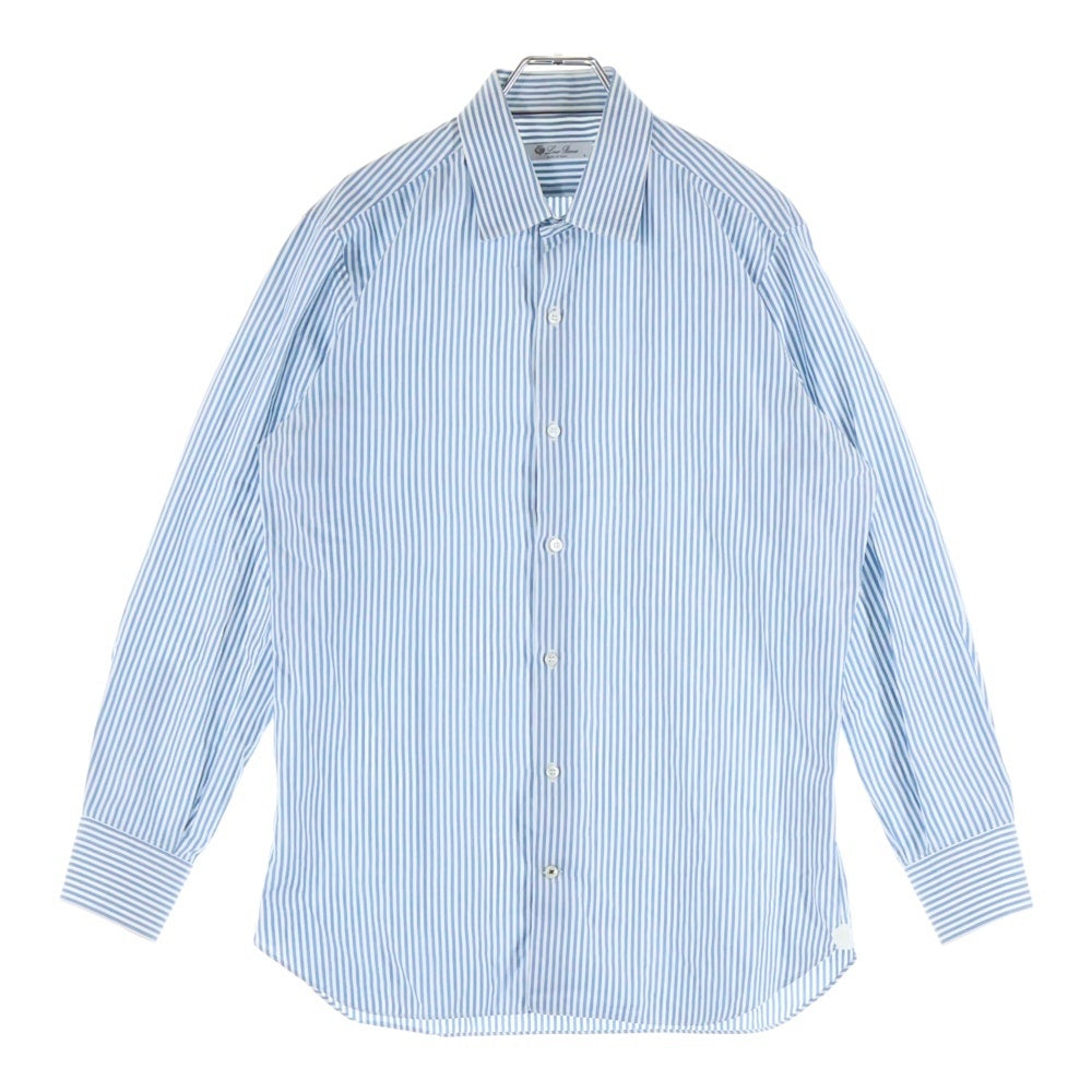 Loro Piana(ロロピアーナ) COTTON STRIPED SHIRTS コットン ストライプ 長袖シャツ ブルー/ホワイト FAI4991