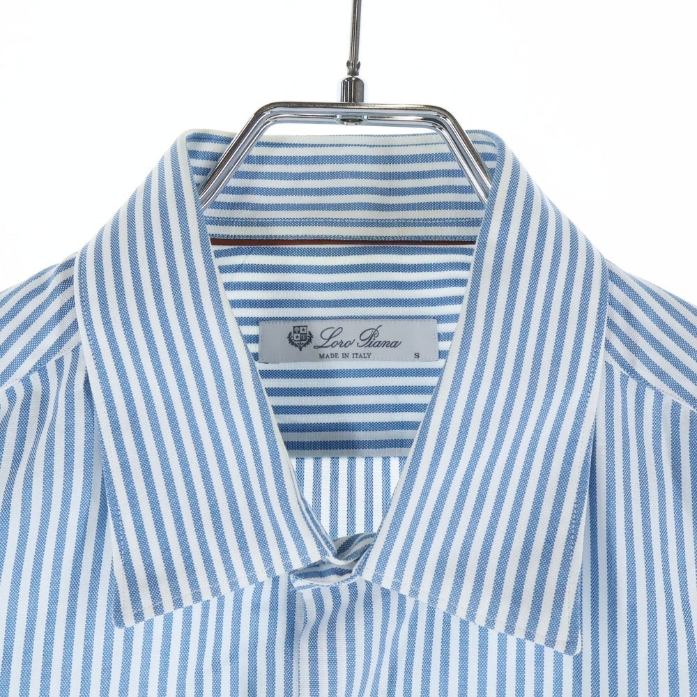 Loro Piana(ロロピアーナ) COTTON STRIPED SHIRTS コットン ストライプ 長袖シャツ ブルー/ホワイト FAI4991