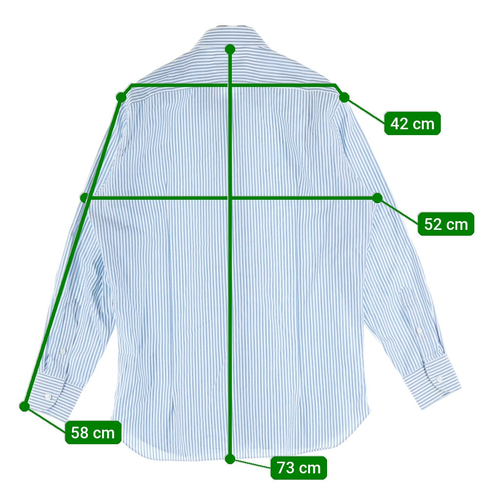 Loro Piana(ロロピアーナ) COTTON STRIPED SHIRTS コットン ストライプ 長袖シャツ ブルー/ホワイト FAI4991