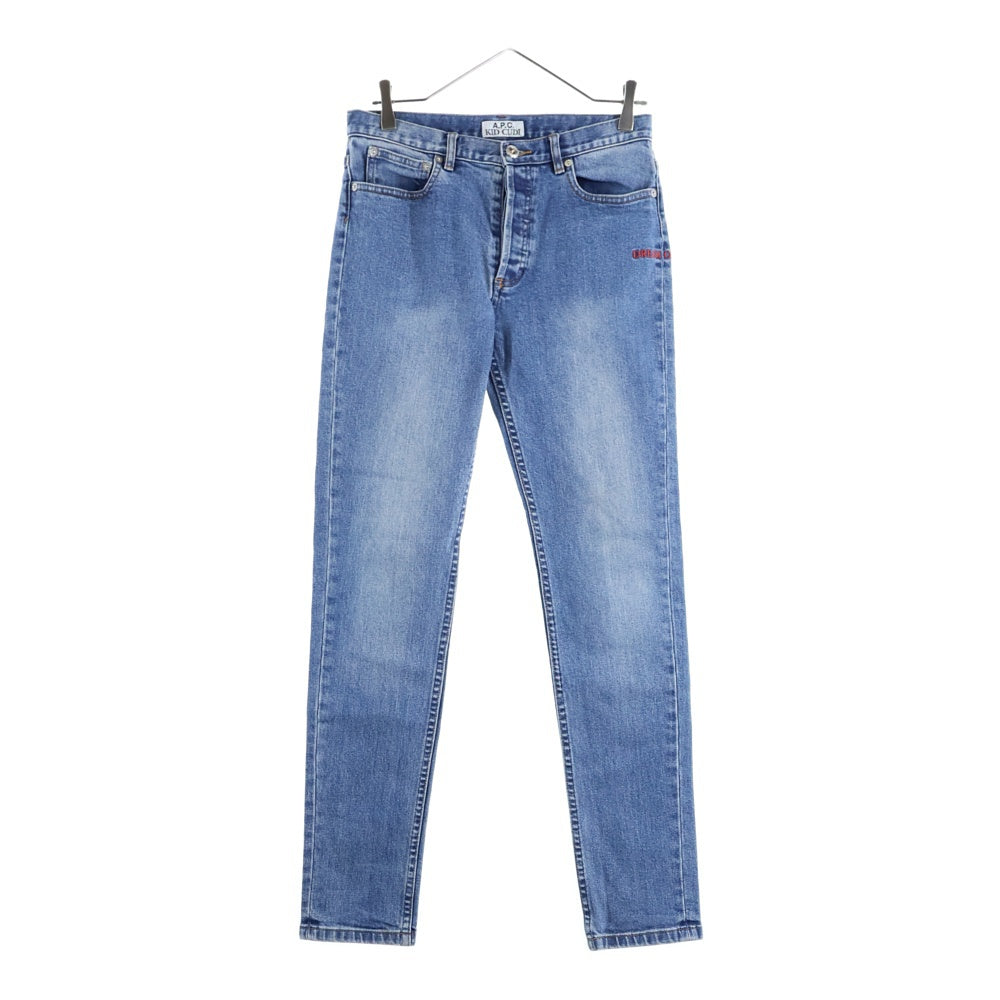 A.P.C(アーペーセー) ×KID CUDI ×キッドカディ ワンポイント刺繍 デニムパンツ インディゴ