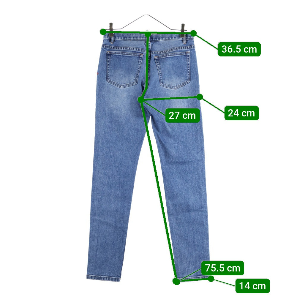 A.P.C(アーペーセー) ×KID CUDI ×キッドカディ ワンポイント刺繍 デニムパンツ インディゴ