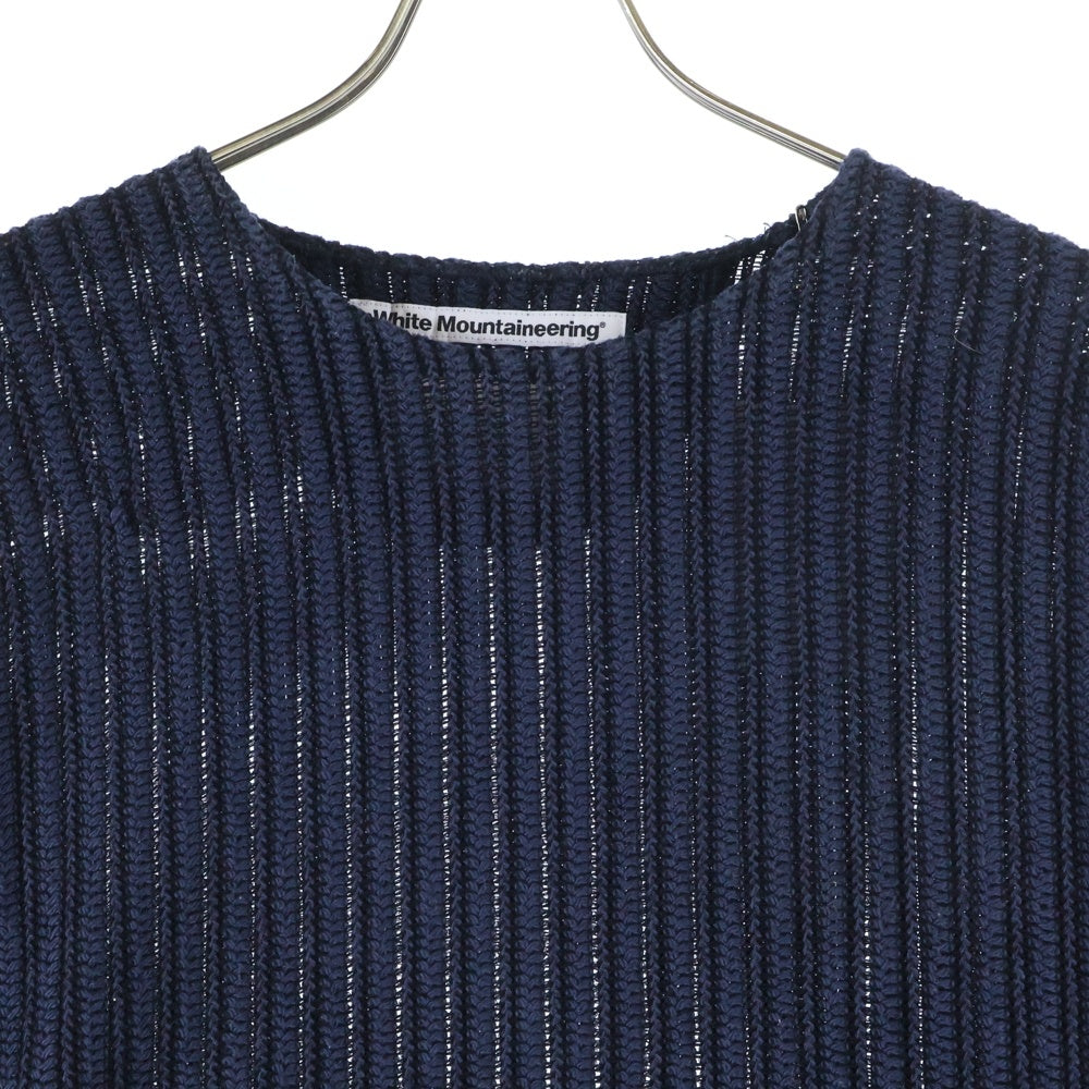 White Mountaineering(ホワイトマウンテニアリング) 25SS RASCHEL SHIRTING PULLOVER ラッセル シャーティング プルオーバー ニットセーター ネイビー WM2571510