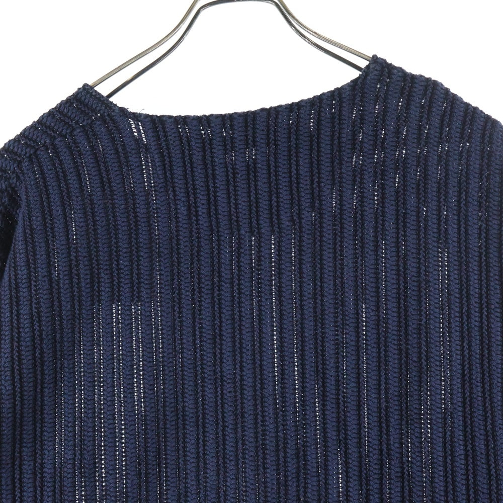 White Mountaineering(ホワイトマウンテニアリング) 25SS RASCHEL SHIRTING PULLOVER ラッセル シャーティング プルオーバー ニットセーター ネイビー WM2571510