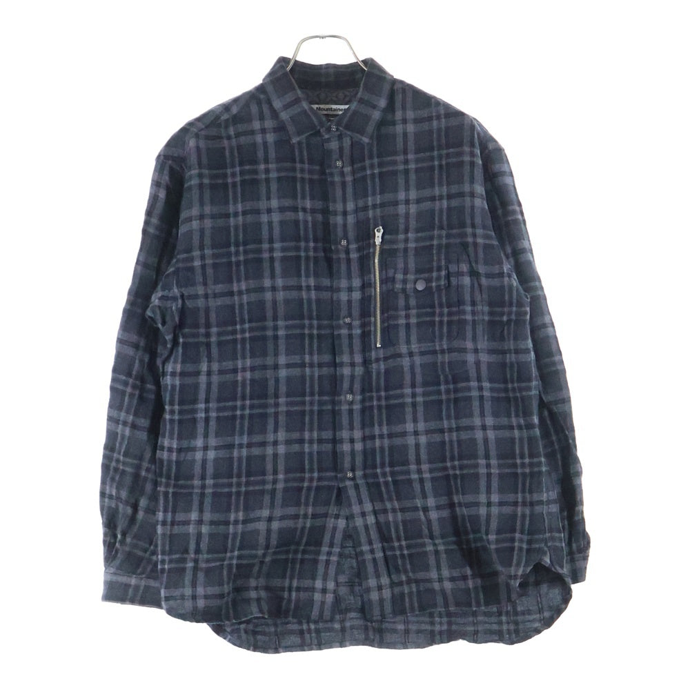 White Mountaineering(ホワイトマウンテニアリング) 24 AWGUSSET SLEEVE CHECK ELBOW PATCH SHIRT ガゼット スリーブ チェック エルボー パッチ チェック ネルシャツ グレー WM2473110