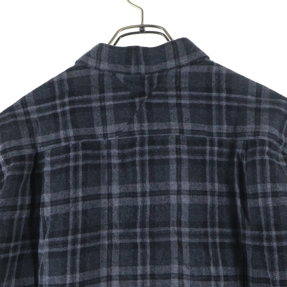 White Mountaineering(ホワイトマウンテニアリング) 24 AWGUSSET SLEEVE CHECK ELBOW PATCH SHIRT ガゼット スリーブ チェック エルボー パッチ チェック ネルシャツ グレー WM2473110