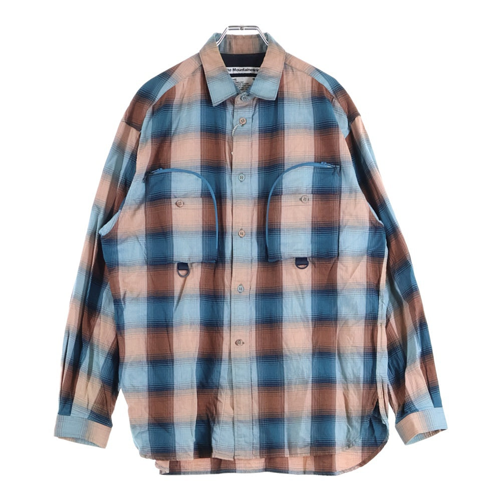 White Mountaineering(ホワイトマウンテニアリング) 25SS GUSSET SLEEVE OMBRE CHECK SHIRT ガセット スリーブ オンブレ チェック シャツ オレンジ/ブルー WM2571103