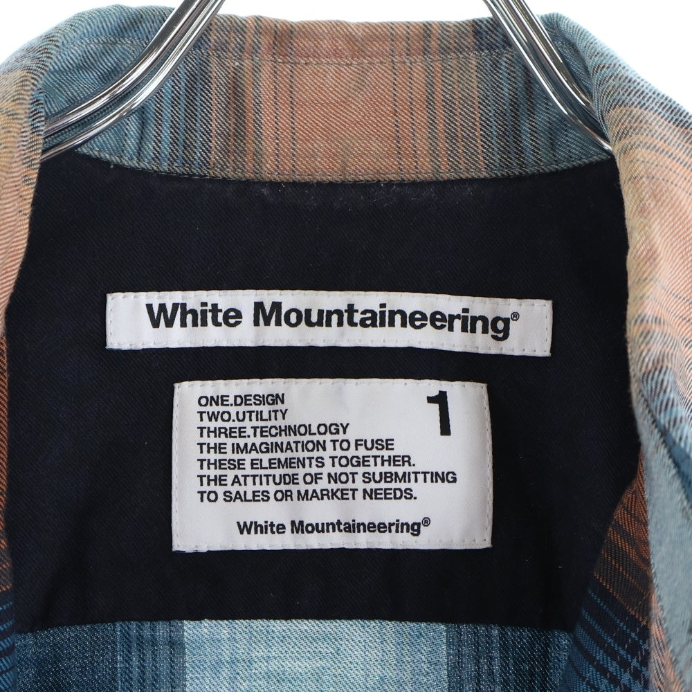White Mountaineering(ホワイトマウンテニアリング) 25SS GUSSET SLEEVE OMBRE CHECK SHIRT ガセット スリーブ オンブレ チェック シャツ オレンジ/ブルー WM2571103
