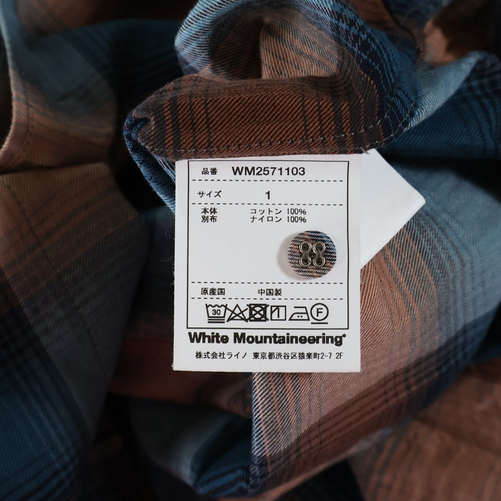 White Mountaineering(ホワイトマウンテニアリング) 25SS GUSSET SLEEVE OMBRE CHECK SHIRT ガセット スリーブ オンブレ チェック シャツ オレンジ/ブルー WM2571103