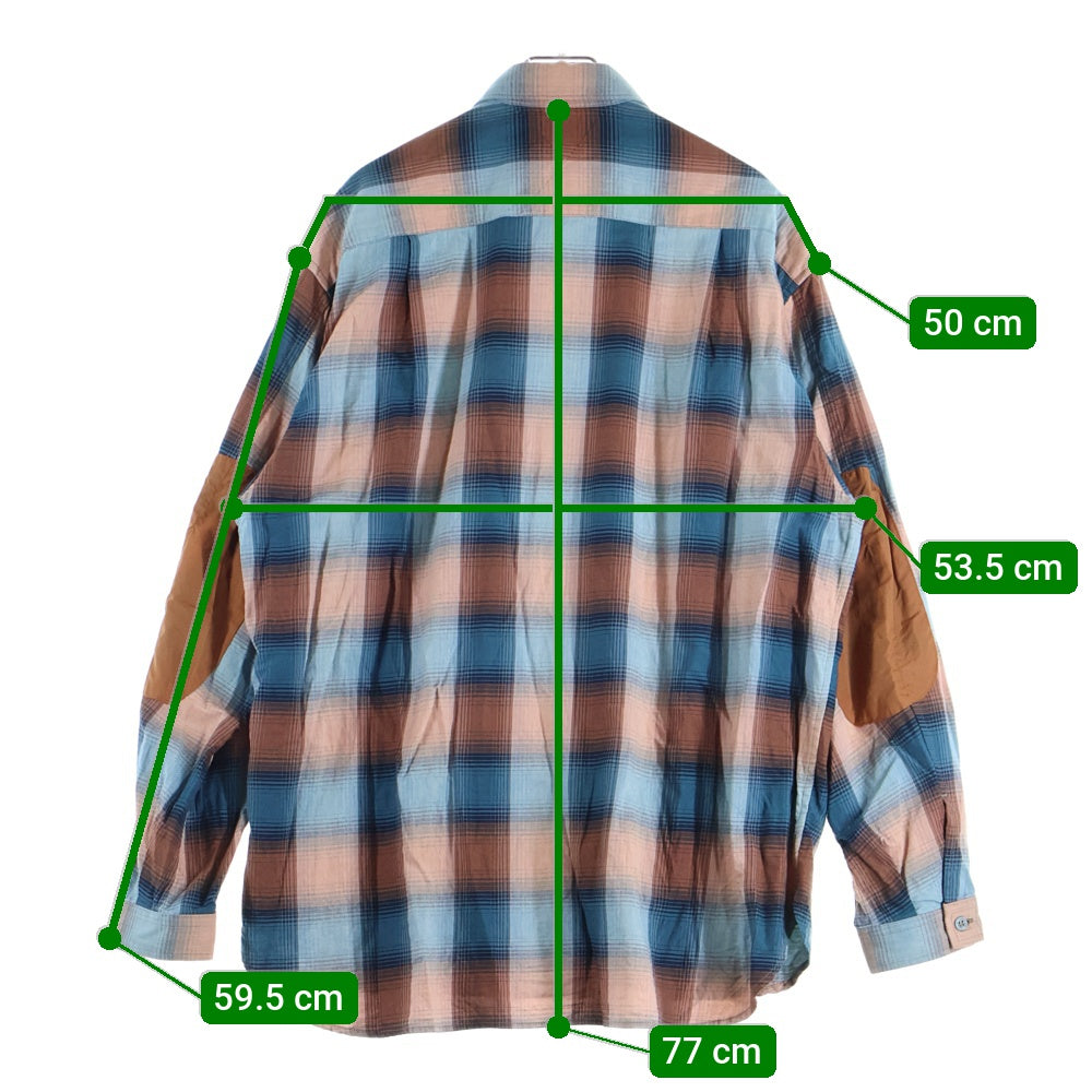 White Mountaineering(ホワイトマウンテニアリング) 25SS GUSSET SLEEVE OMBRE CHECK SHIRT ガセット スリーブ オンブレ チェック シャツ オレンジ/ブルー WM2571103