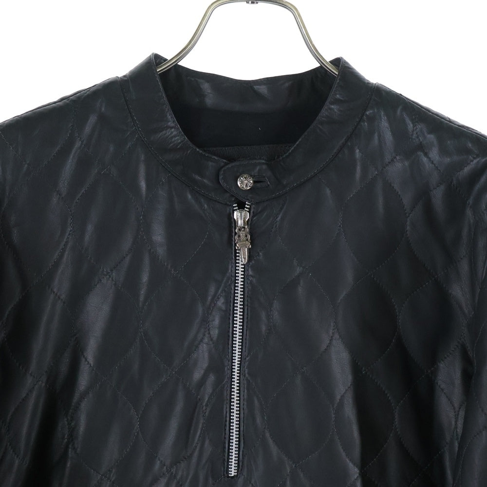 CHROME HEARTS(クロムハーツ) EZ RIDER ダガーハーフジップ キルティングレザージャケット イージーライダースジャケット ブラック