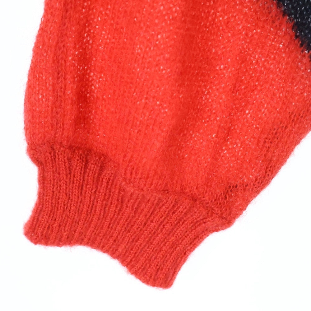 DIOR(ディオール) 07AW Navigate Mohair Sweater エディ期 モヘア ニットセーター ブラック/レッド 7H3460850024