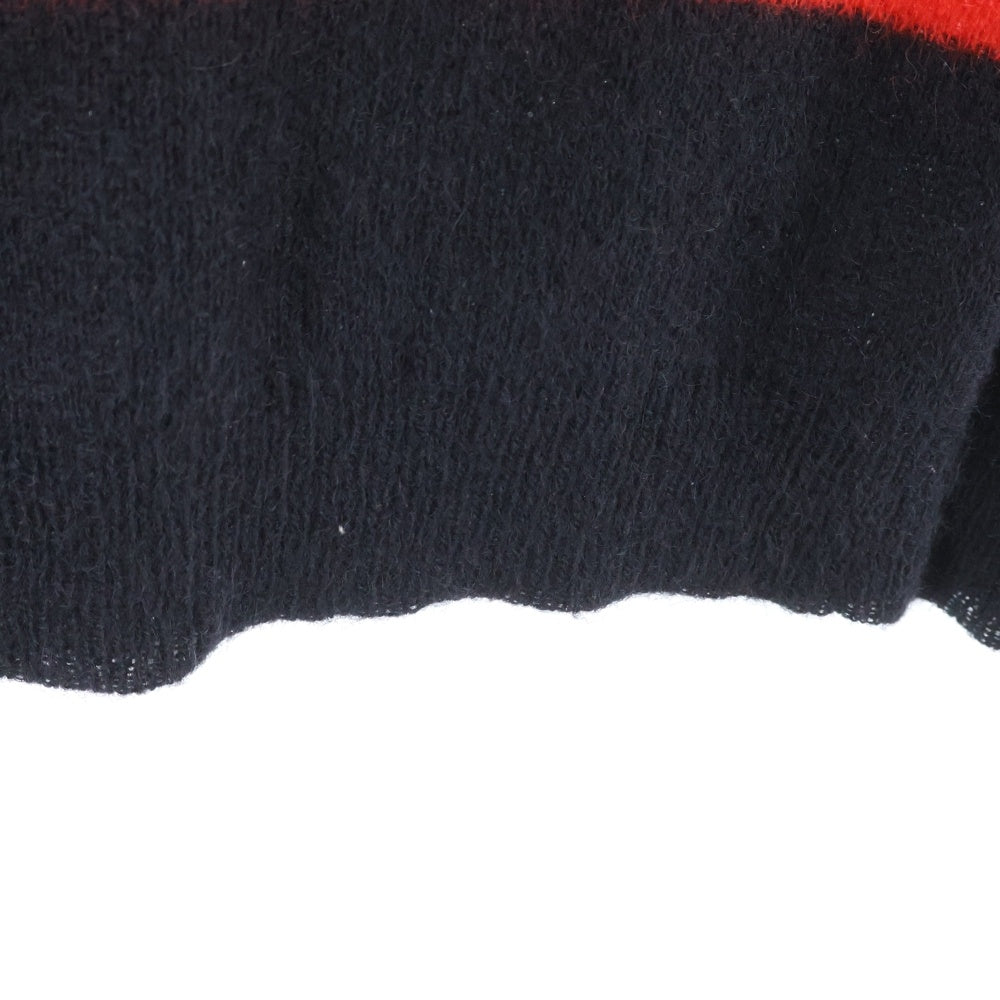 SAINT LAURENT PARIS(サンローランパリ) 13AW Mohair Striped Knit モヘヤ ストライプ ニットセーター ブラック/レッド 330368