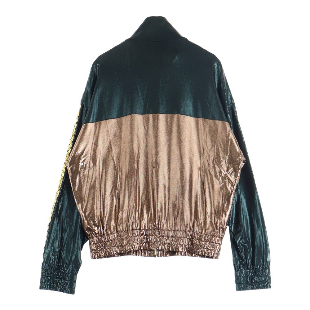 GUCCI(グッチ) Bi-Color Logo Jacket バイカラーロゴジャケット サイドスパンコール グリーン/ブラウン 692308