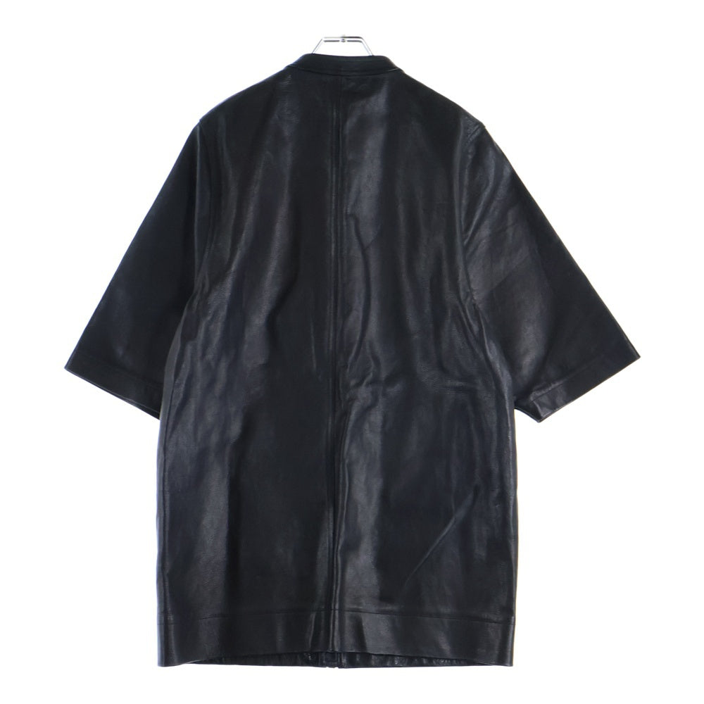 Rick Owens(リックオウエンス) 16SS Half Sleeve Leather Jacket 半袖レザージャケット ブラック RR16S3700-LCW