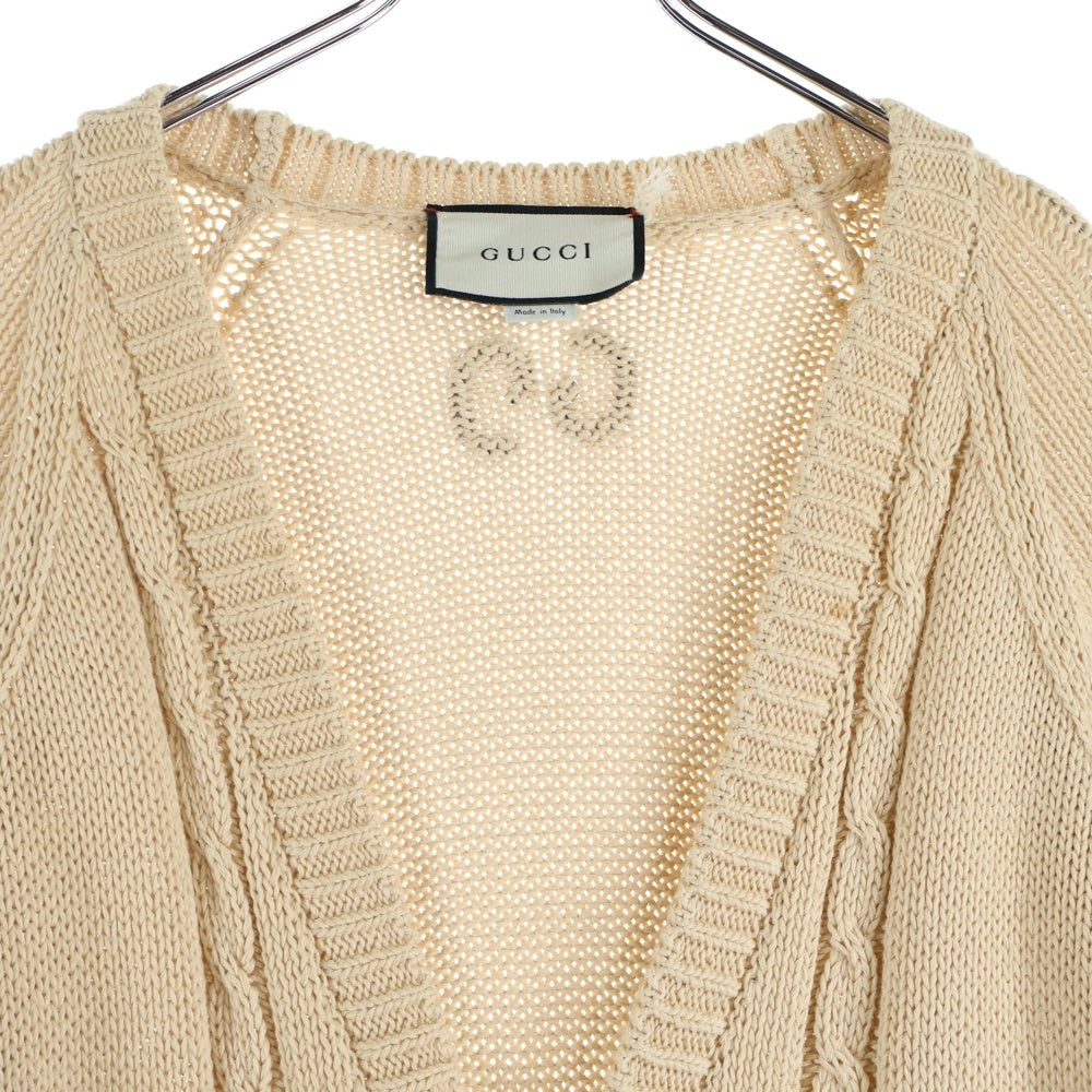 GUCCI(グッチ) 21AW CABLE KNIT CARDIGAN ケーブルニットカーディガン アイボリー 614723 XKBA3