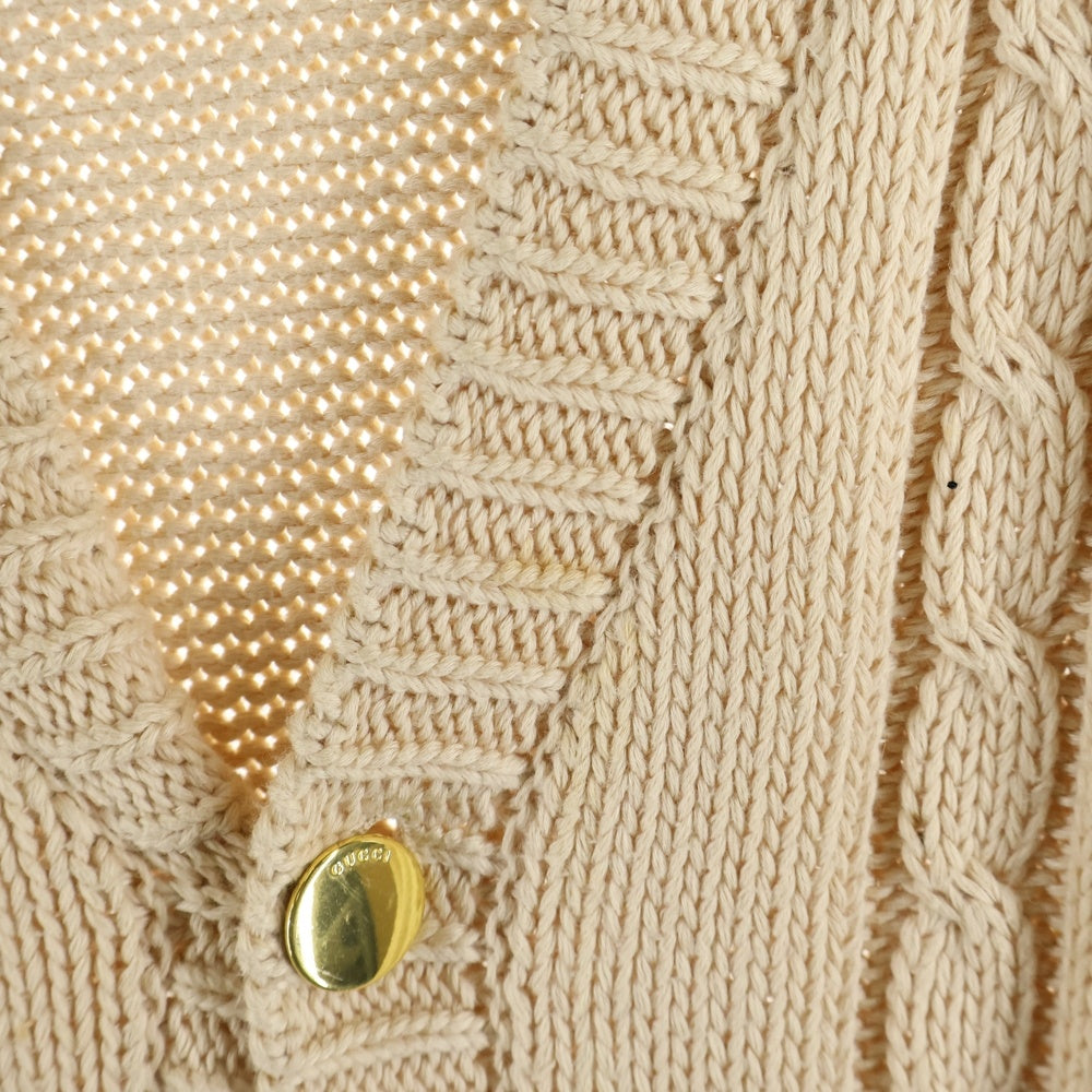 GUCCI(グッチ) 21AW CABLE KNIT CARDIGAN ケーブルニットカーディガン アイボリー 614723 XKBA3