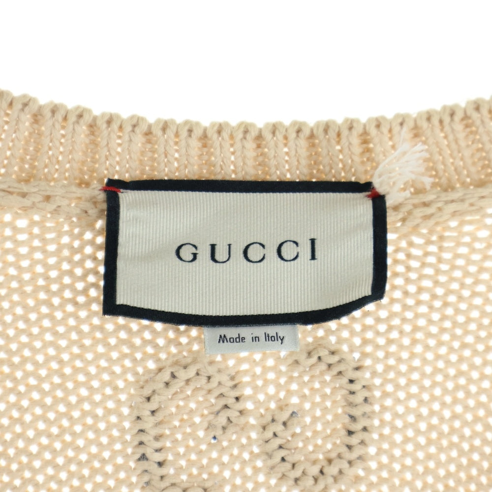 GUCCI(グッチ) 21AW CABLE KNIT CARDIGAN ケーブルニットカーディガン アイボリー 614723 XKBA3