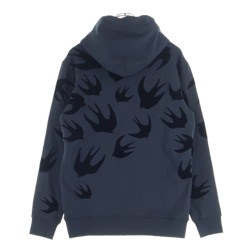 McQ(マックキュー) Swallow Print Hoodie プルオーバースウェットパーカー フーディー ブラック 545412 RLT74