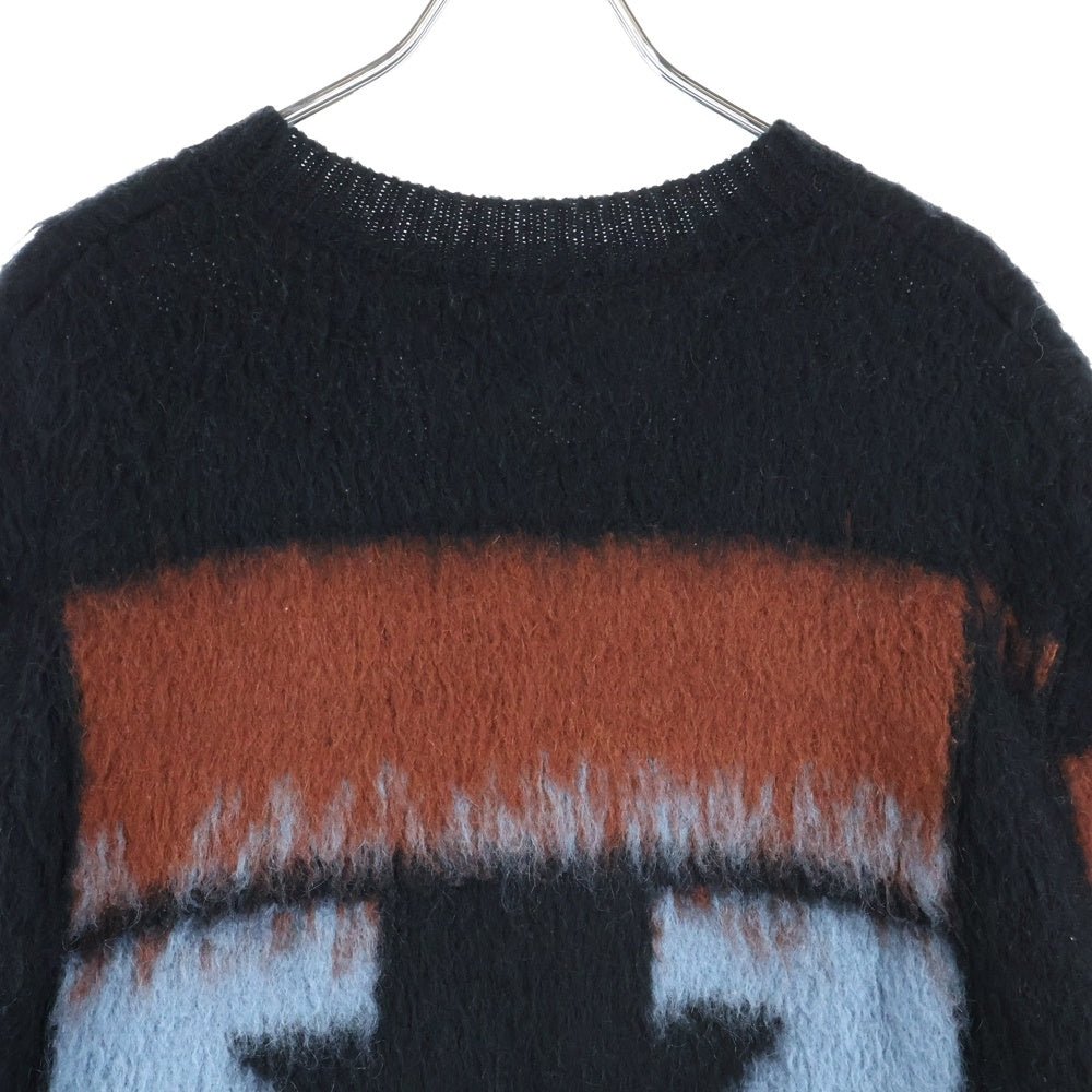 OFF-WHITE(オフホワイト) 18AW Shaggy Knit Sweater モヘアニットセーター ブラック OWHE009F18B74071