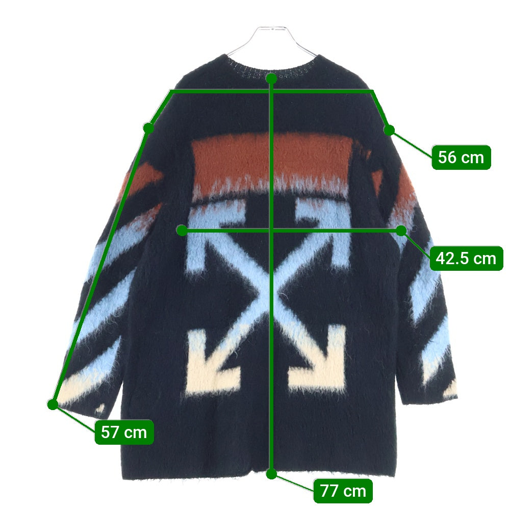 OFF-WHITE(オフホワイト) 18AW Shaggy Knit Sweater モヘアニットセーター ブラック OWHE009F18B74071