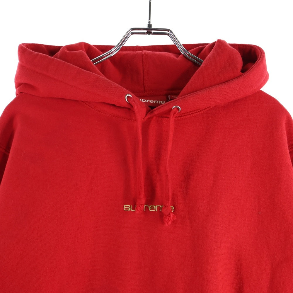 SUPREME(シュプリーム) 17AW Compact Logo Hooded Sweatshirt コンパクトロゴ 刺繍プルオーバースウェットパーカー フーディー レッド
